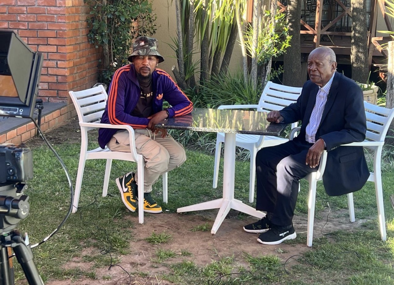 Interview being filmed